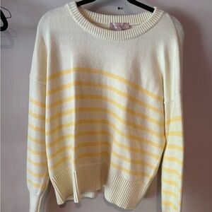 Philosophy Cream and Yellow Striped Sweater